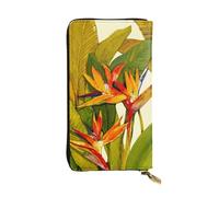 BWCMFCWH Tropical Flowerfull Width Double-Sided Printed Long Wallet is Essential for Business Trips and Travel, Portable and Easy to Store in One