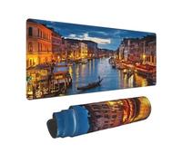BWCMFCWH Venice Night Full Width Single-Sided Printed Oversized Keyboard Pad For Office Games And Learning, Suitable For Desktop Computers And Laptops