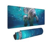 BWCMFCWH West Indian Manatees Full Width Single-Sided Printed Oversized Keyboard Pad For Office Games And Learning, Suitable For Desktop Computers And Laptops