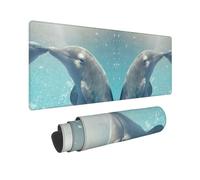 BWCMFCWH Winter The Dolphin Full Width Single-Sided Printed Oversized Keyboard Pad For Office Games And Learning, Suitable For Desktop Computers And Laptops