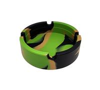 BWD AshTray Silicone Mould Army Colour Green Black Round Shape Cigarette Ash Tray Holder Tobacco Indoor Outdoor Pubs Bars Use