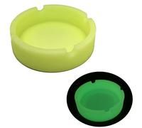BWD AshTray Silicone Mould Glow In The Dark Green Round Shape Cigarette Ash Tray Holder Tobacco Indoor Outdoor Pubs Bars Use