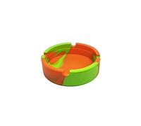 BWD AshTray Silicone Mould Orange&Green Round Shape Cigarette Ash Tray Holder Tobacco Indoor Outdoor Pubs Bars Use