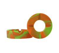 BWD AshTray Silicone Mould Orange Green Round Shape Cigarette Ash Tray With Lid Holder Tobacco Indoor Outdoor Pubs Bars Use