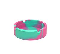 BWD AshTray Silicone Mould Pink&Turquoise Round Shape Cigarette Ash Tray Holder Tobacco Indoor Outdoor Pubs Bars Use