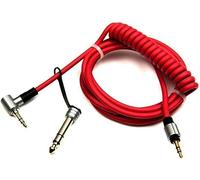 BWD Beats Headphones Replacement Red Aux Audio Cable 3.5mm to 6.5mm Dr Dre Detox Pro - Lead Cord