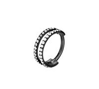 BWDHJLEY Titanium Nose Rings Double-Layered with Double Row Cz 1.2X12mm | Nose Ring Hoops Black Piercing Jewelry for Women 1Pcs Lightweight for All-Day Wearing