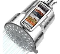 BWDM Filtered Shower Head, 2-in-1 Shower Head Filter-5 Modes High Pressure Output with 15 Stage Hard Water Shower Filter Cartridge for Remove Chlorine Heavy Metals and Other Sediments