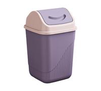 BWEFBY Plastic Swing Top Waste Bin, Modern Big Square Flip Top Lid Dustbin, Thick Large Capacity, Odor Control Small Space for Home Kitchen Household Bathroom Office (Purple)