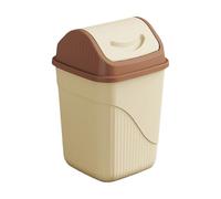BWEFBY Plastic Swing Top Waste Bin, Modern Big Square Flip Top Lid Dustbin, Thick Large Capacity, Odor Control Small Space for Home Kitchen Household Bathroom Office (Yellow)