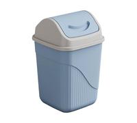 BWEFBY Plastic Swing Top Waste Bin, Modern Big Square Flip Top Lid Dustbin, Thick Large Capacity, Odor Control Small Space for Home Kitchen Household Bathroom Office (Blue)