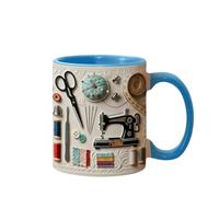 BWEFBY Sewing Mends The Soul Coffee Mugs, Personalized Beautiful Sewing Machine Tea Cups, Ceramic Coffee Mug Gift for Friend Family, Awesome Seamstress Mug