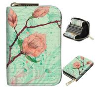 BWEGRHE Small Travel Wallets Slim Multi-slot Card Organizer Case Cute Credit Card Holder RFID-Blocking Card Case Small Wallet for Women Men, Artistic Hand Drawn Flowers, Portable, Classic