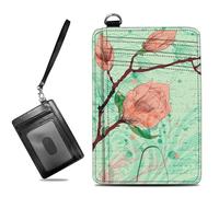 BWEGRHE Small Travel Wallets Slim Multi-slot Card Organizer Case Cute Credit Card Holder RFID-Blocking Card Case Small Wallet for Women Men, Artistic Hand Drawn Flowers, slim, Minimalist