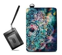 BWEGRHE Small Travel Wallets Slim Multi-slot Card Organizer Case Cute Credit Card Holder RFID-Blocking Card Case Small Wallet for Women Men, Art Mandalas, slim, Minimalist