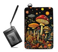 BWEGRHE Small Travel Wallets Slim Multi-slot Card Organizer Case Cute Credit Card Holder RFID-Blocking Card Case Small Wallet for Women Men, Magic Colorful Mushrooms, slim, Minimalist