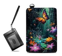BWEGRHE Small Travel Wallets Slim Multi-slot Card Organizer Case Cute Credit Card Holder RFID-Blocking Card Case Small Wallet for Women Men, Magic Butterfly, slim, Minimalist