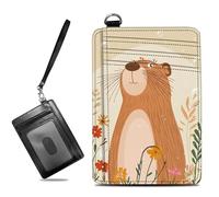 BWEGRHE Small Travel Wallets Slim Multi-slot Card Organizer Case Cute Credit Card Holder RFID-Blocking Card Case Small Wallet for Women Men, Marmot, slim, Minimalist