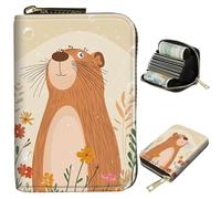 BWEGRHE Small Travel Wallets Slim Multi-slot Card Organizer Case Cute Credit Card Holder RFID-Blocking Card Case Small Wallet for Women Men, Marmot, Portable, Classic
