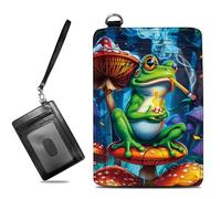 BWEGRHE Small Travel Wallets Slim Multi-slot Card Organizer Case Cute Credit Card Holder RFID-Blocking Card Case Small Wallet for Women Men, Frog Smoke, slim, Minimalist