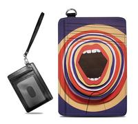 BWEGRHE Small Travel Wallets Slim Multi-slot Card Organizer Case Cute Credit Card Holder RFID-Blocking Card Case Small Wallet for Women Men, Abstract Lip, slim, Minimalist