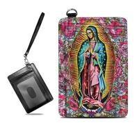 BWEGRHE Small Travel Wallets Slim Multi-slot Card Organizer Case Cute Credit Card Holder RFID-Blocking Card Case Small Wallet for Women Men, Virgin Mary, slim, Minimalist