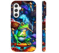BWEGRHE Smoke Frog Phone Case for Samsung Galaxy S25 FE, Dual Layer Shockproof Rugged Cover with Soft TPU + Hard PC, Anti-Scratch Slim Fit Wireless Charging Compatible