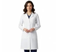 Bwell Bianca Women's Lab Coat - White Coat - Doctor's Coat Women, White Coat for Laboratory, Medicine and Study, 3 Pockets with Buttons