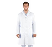 Bwell Fabio Men's Lab Coat - White Coat - Doctor's Coat Men, White Coat for Laboratory, Medicine and Study, 3 Pockets with Buttons, White, 3XL
