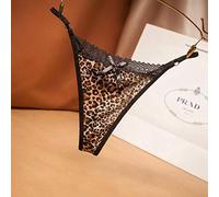 Bwer Top Leopard Lace Women's Panties Fashion G-string Sexy Thong Female Underpant Low Rise Thong Lingerie for Woman