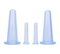 BWESOO 4Pcs Massage Cupping Set Silicone Mini Facial Cups Face Massager Helper Skin Care Neck Back Eyes Massaging Cup Safe to Use, Don't Worry About Burns Health Care Products (Blue)