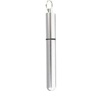BWESOO Silver Metal Portable Toothpick Holder Pocket Toothpick Holder Aluminum Waterproof Case Toothpick Container for Outdoor, Kitchen and Dining 86*11mm