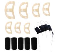 Bwetomk 12Pcs Oval Finger Splints & Sleeves Kit,7Pcs Graduated Oval Trigger Finger Splints and 5Pcs Finger Sleeves for Thumb Middle Index Ring Fingers,Mallet,Arthritis,Straightening-Size 5,6,7,8,9,10