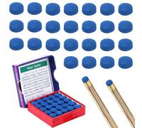 Bwetomk 50Pcs Pool Tips Snooker Tips,10mm Pool Cue Tips Billiard Tips Snooker Cue Replacement Tips Leather Pool Stick Tips,Blue Diamond Snooker Cue Tips,Stick on Cue Tips for Pool Cues and Snooker
