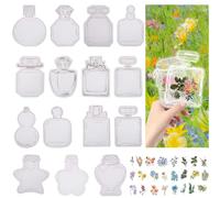 Bwetomk 60Pcs Transparent Dried Flower Bookmarks Transparent Bottle Bookmark Handmade Pressed Flower Bookmarks Floral Page Clips for DIY Craft Home Book Reading Scrapbook Beautiful Flower Page