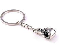 Bwexxt 1Pc Silver Boxing Glove Style Keychain Zinc Alloy Automotive Key Holder, Car Key Ring, Accessories