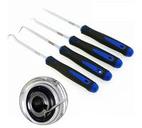 BWFVZSD Professional 4-Piece Oil Seal Removal Tool Set, Automotive O-Ring & Gasket Pick Hook Kit, Crankshaft Seal Puller Remover for Car Transmission & Axle Repair, Non-Scratch Pry Tools