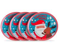 BWG Christmas Santa Reindeer 4 Piece Melamine Plastic Snack Side Plate