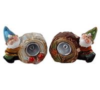 BWG Gnome LED Solar Garden Light Up Ornaments - Blue Green Hats