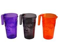 BWG Halloween Plastic Jugs - Skull Face, Ideal For Parties - Complete Set Of 3