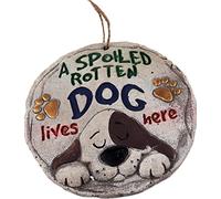 BWG Hanging Garden Quote 16cm Round Plaques - Spoiled Rotten Dog Lives Here