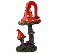 BWG Mushroom Mythical 19cm Garden Ornament - Ideal In A Fairy Garden - Orange