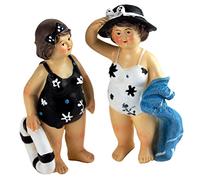BWG Navy Swimming Lady Dipper Figurines Standing Novelty Ornaments - Set of 2