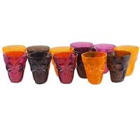 BWG Plastic Halloween Skull Shot Glasses - Great for Jelly With a Kick! - Set of 12