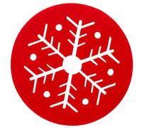 BWG Red Felt Christmas Coasters With Snowflake Design - Set of 8