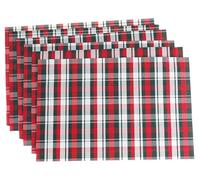 BWG Tartan Red Green Christmas Dinner Table Placemats - Set of 6