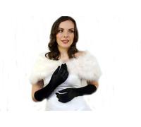 BWG001 Mid Length Satin Gloves, Bridal, Evening, Proms Vintage Style Bridesmaids (Black)