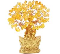 Bwinka Office Home Table Feng Shui Decoration Crystal Money Tree for Wealth and Good Luck (Golden Ingot)