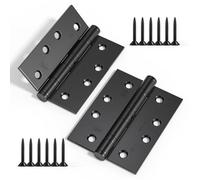 Bwintech 1 Pair 100 x 75 x 2.7mm(4 inch) Matt Black Brushed Hinge for Fire Door, Steel Fir Internal Door Hinges, Ball Bearing Hinge for Internal Use in Residential and Commercial Buildings