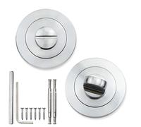 Bwintech 1 Pair 52MM Satin Chrome Bathroom Escutcheon Polished Nickel Turn and Release Set
